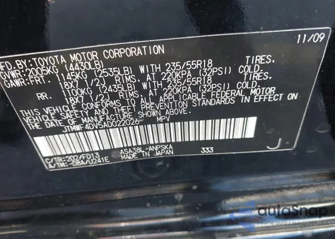 2010 Toyota Rav4 Sport из США, поврежденный, VIN JTMWF4DV5AD022026